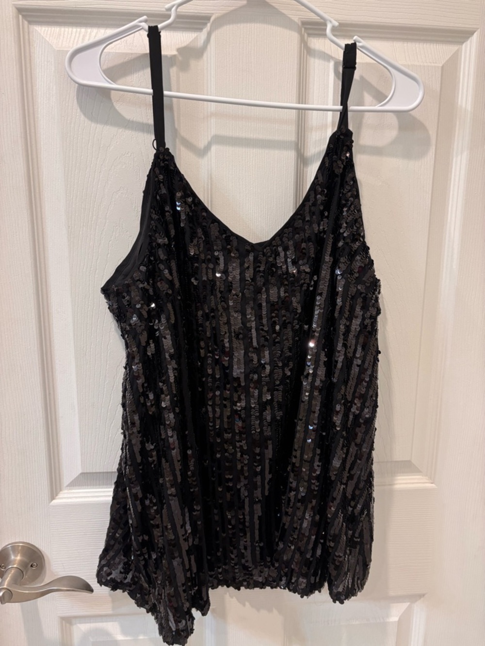 Torrid Black Sequin Spaghetti-Strap Camisole Top